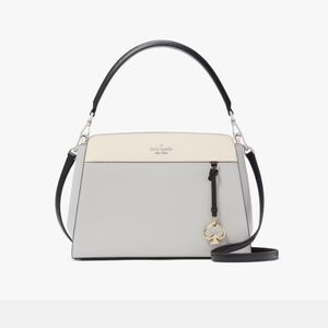Kate Spade Madison Top Handle Gray and Cream Handbag